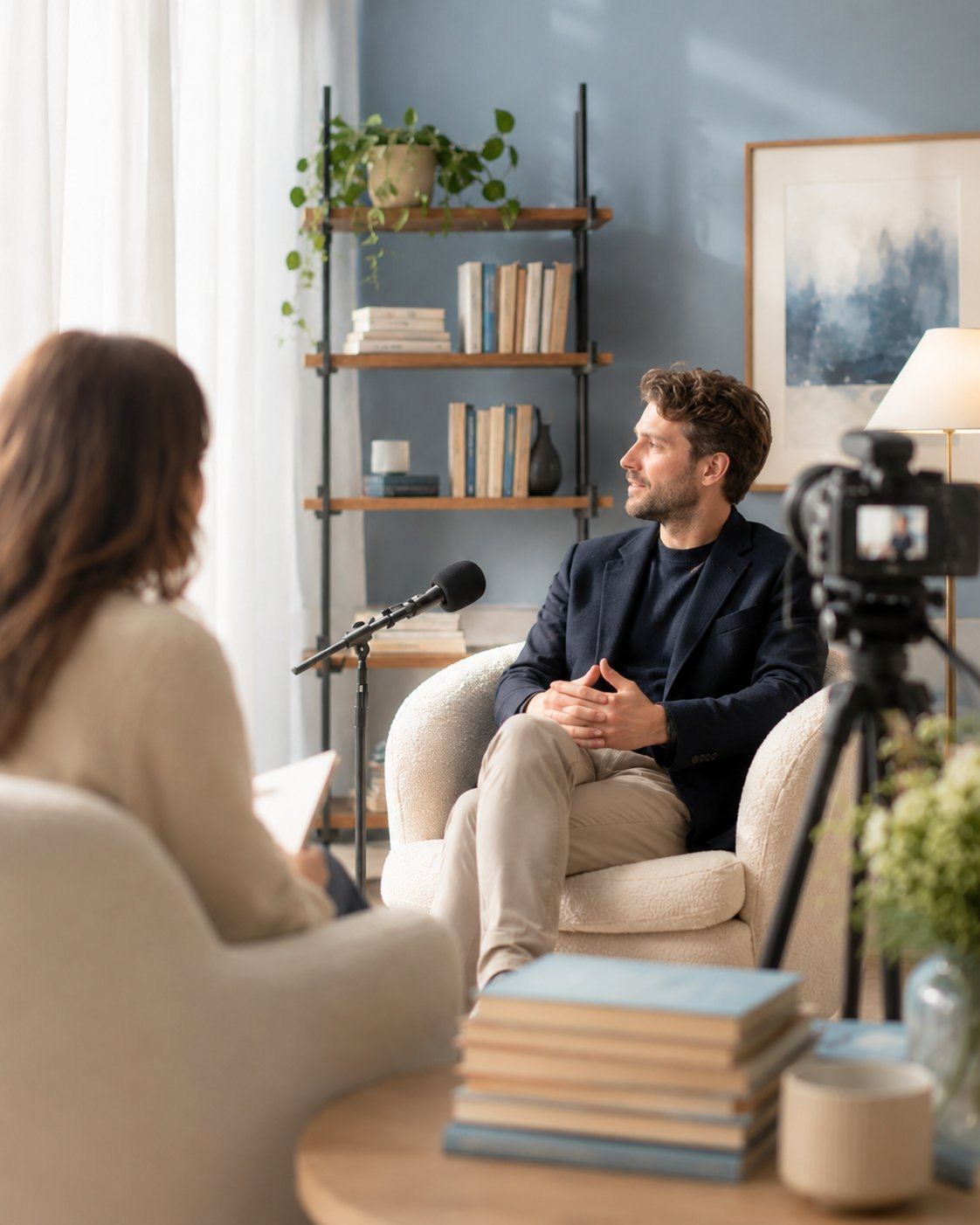 Interview with an author at a literary event
